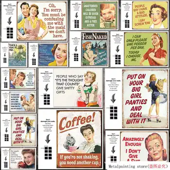 

Tin Sign Humorous Sarcasm Funny Vintage Tin Signs for Dorm - Put On Your Big Girl Panties Metal Painting Tin Sign Wall Decor