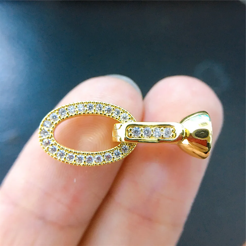 

Jewelry Making Supplies High Quality Copper Zirconia Rhinestone Findings DIY Long Pearls Necklace Pendant Accessories Spacers