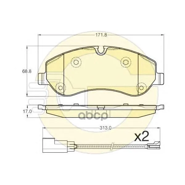 Колодки Тормозные Ford Transit 14-/Custom 12- Передние Girling 6119671 Girling арт. 6119671