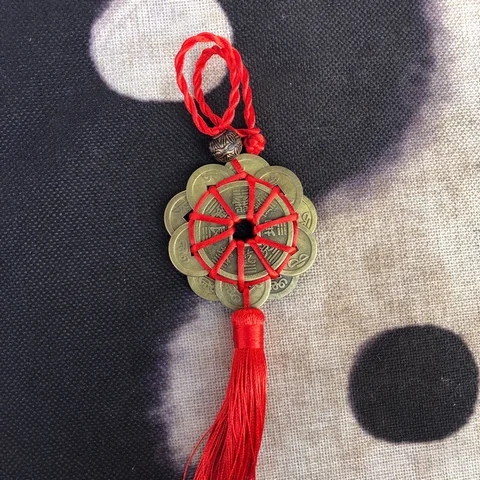 

Copper coin household geomantic ornaments, in and out of Ping'an copper coin car hang, Kaiguang plum ten emperor coin hang