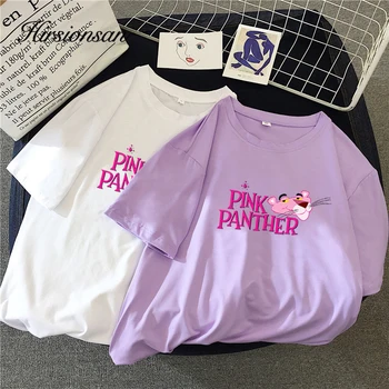 

Hirsionsan Short Sleeve T Shirt Women 2020 Summer New Pink White Tops Soft Oversized Tshirts Harajuku Funny Kawaii Tees Clothing