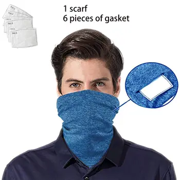

Multifunctional Neck Gaiter with PM2.5 Filters Outdoor Cycling Bandanas Dustproof Sunscreen Half Face Mouth Mask Scarf