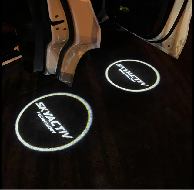 2X voiture porte Logo lumière bienvenue lampe Laser lumière DC 5V universel  sans fil projecteur lumière atmosphère voiture lumiè Couleur d'émission For  Mazda