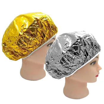 

Hair Elastic Shower Bathing Aluminum Foil Cap 1PC Aluminum Foil Waterproof Ultra-thin Salon Hotel Disposable One-off Spa