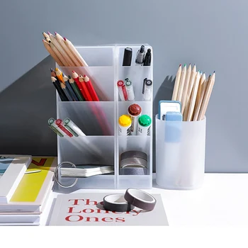 

Creative Multi-function 4 Grids Desktop Storage Box Case Make Up Cosmetic Holder Desk Pen Pencil Organizer