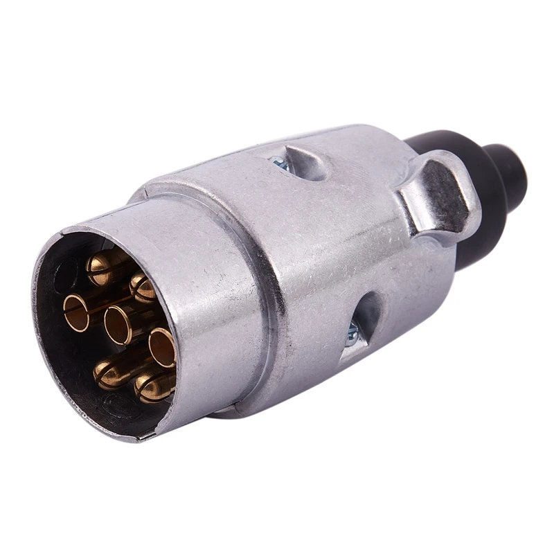 12V 7 Way RV Truck Trailer Metal Plug Adapter with Plug Kit for European Standard RV Trailer Accessories