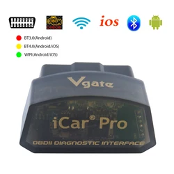 Vgate iCar Pro WIFI OBD2 스캐너, ELM327 블루투스 4.0 OBD 2 자동 진단 스캐너, iOS ELM 327 자동차 코드 진단 도구