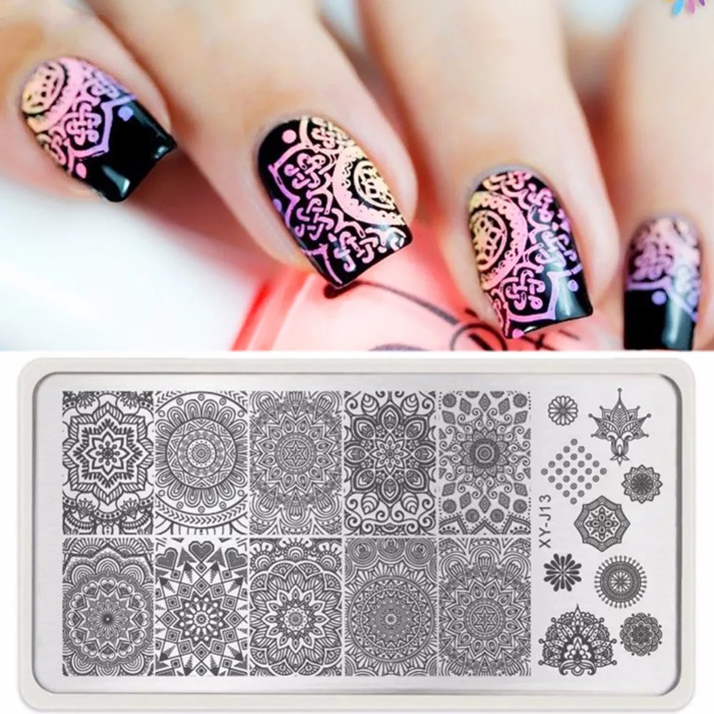 Дизайн ногтей печать шаблон Мандала дизайн ногтей штамп шаблон пластина Индия Мандала стиль пластины украшения ногтей красивые инструменты для ногтей