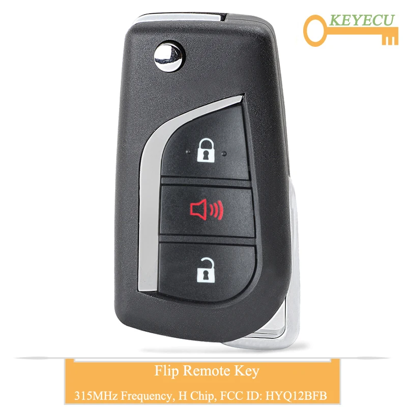 KEYECU флип пульт дистанционного управления автомобильный ключ для Toyota Camry 2018 Fob 3