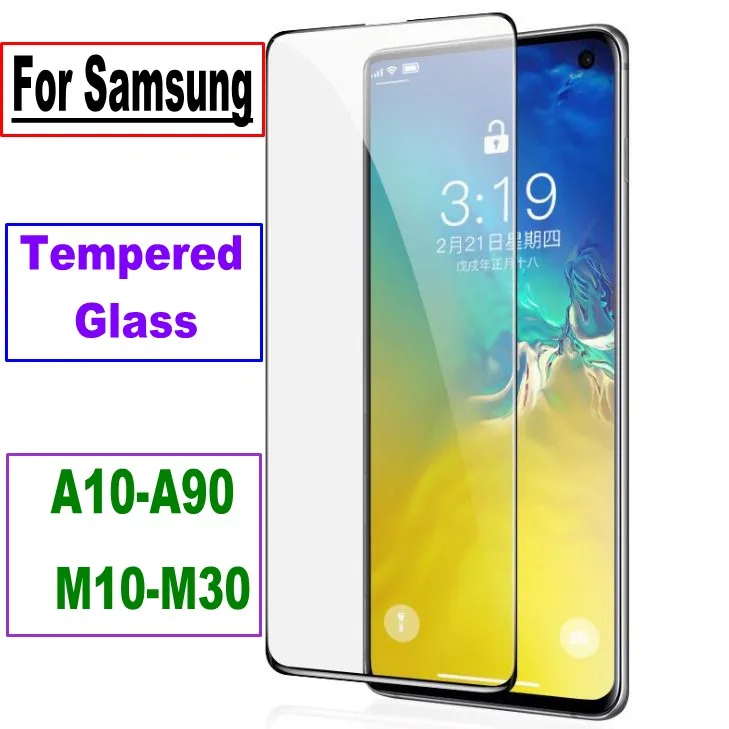 

1pcs 9D Full Tempered Glass For Samsung A10 A20 A30 A40 A50 A60 A70 A80 A90 M10 M20 M30 Ultra-thin Screen Protector Glass Flim