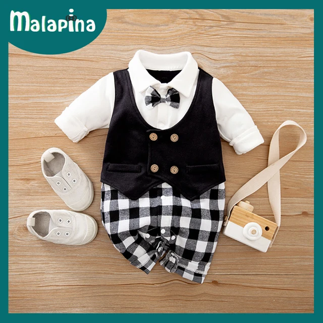 Malapina Baby Boy Romper Kids Summer Spring 0-24M Age Infant Gentleman Toddler Newborn Outfits Baby Girls Clothes 2021 72973 S19