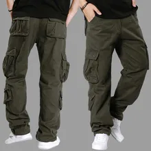 Уличные брюки карго, мужские хлопковые брюки, повседневные Свободные мешковатые тактические брюки, военная уличная одежда для бега, мужская одежда размера плюс 47
