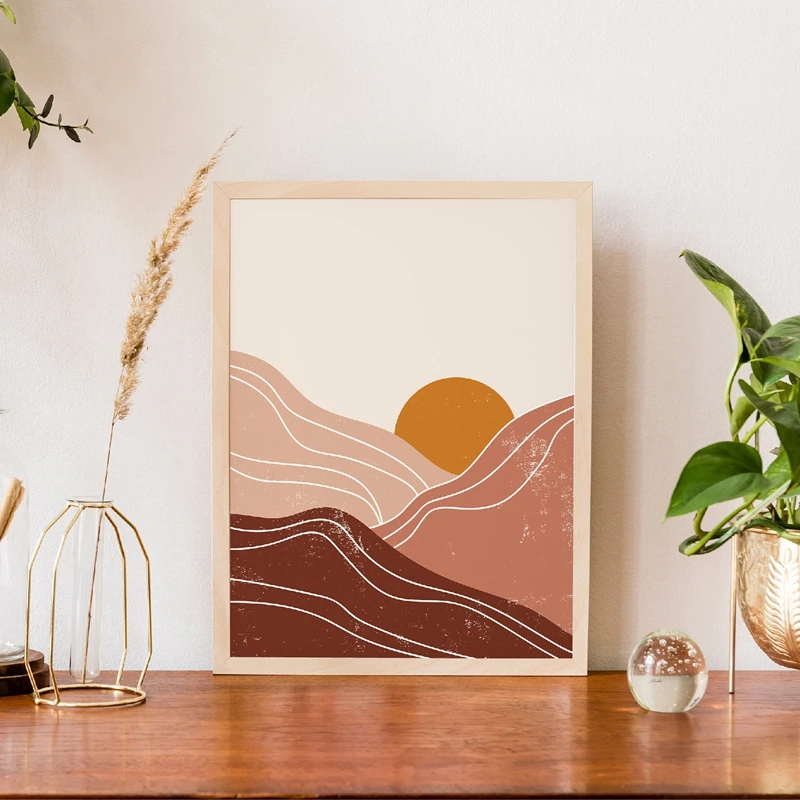 Abstract-Sun-Art-Print-Neutral-Wall-Art-Canvas-Painting-Warm-Color-Palette-Minimalist-Poster-Landscape-Mountains (2)