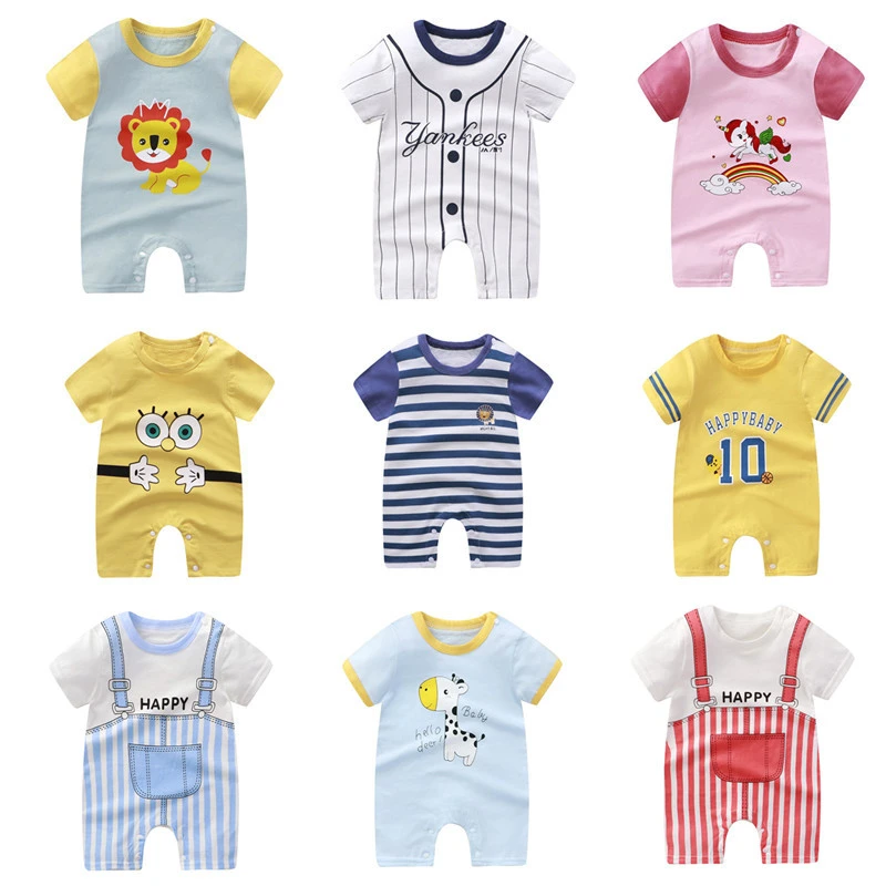 Summer Baby Rompers Boys Girls Jumpsuits Newborn Short sleeve Baby Climbing Clothes Baby Romper Infant Costumes Pajamas baby bodysuit dress