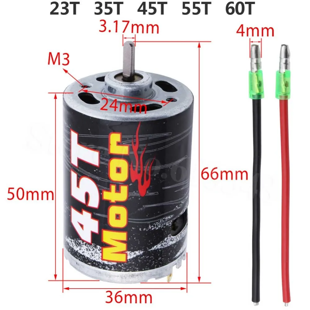 540 Brush Electric Motor 23T/35T/45T/55T/60T for RC 1:10 Car Boat Parts❤B 