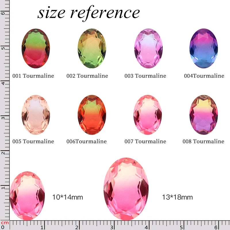Розовый овальный Турмалин цветной горный хрусталь кристалл K9 стекло для изготовления ювелирных изделий точечный кристалл для рукоделия клей на одежде одежды