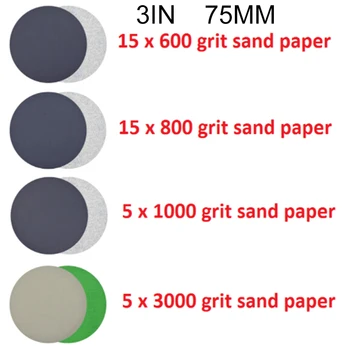 

Abrasive Sand Ppapers Discs Wear resistance Automotive Wet/Dry 40Pcs Silicon Carbide 3 inch