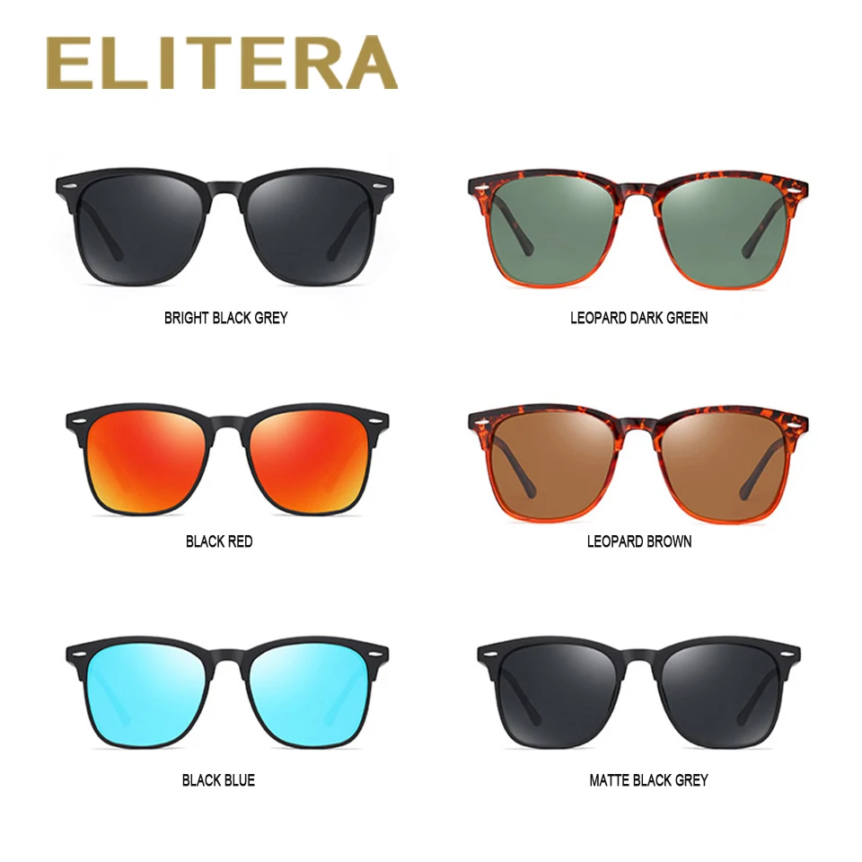 ELITERA мужские Поляризованные Винтажные Солнцезащитные очки женские классические модные солнцезащитные очки для вождения