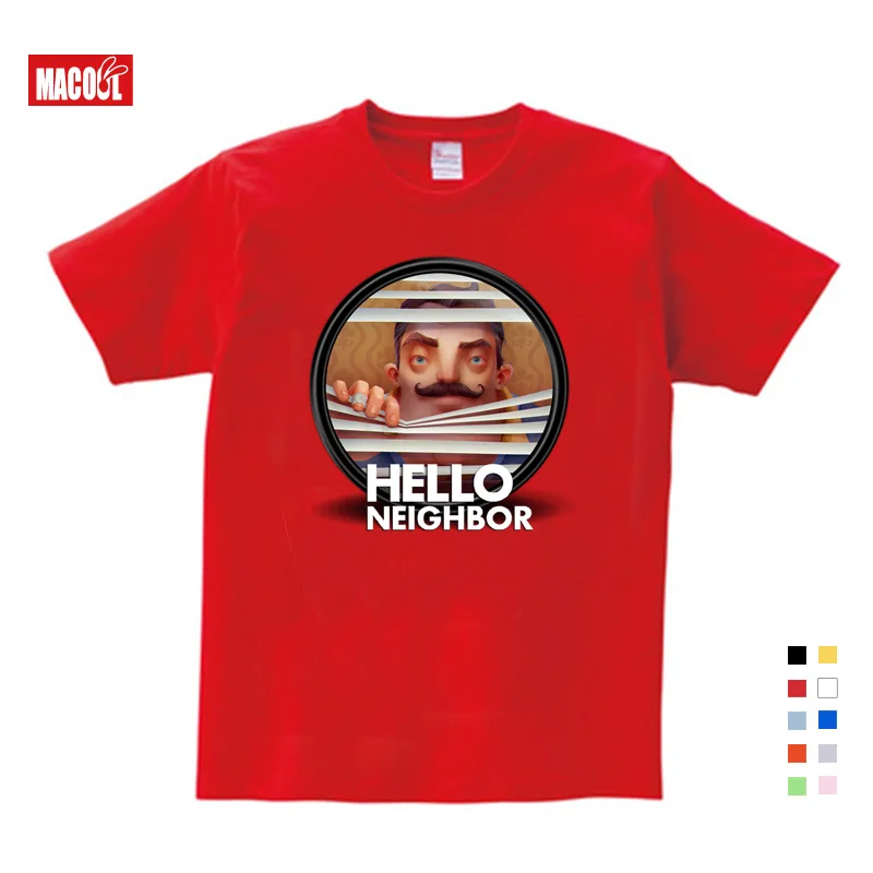 Детские толстовки с капюшоном; От 2 до 12 лет толстовки с капюшоном «Hello neighor»; Одежда для мальчиков и девочек-подростков; футболка для девочек; одежда для малышей на осень - Цвет: T-shirt