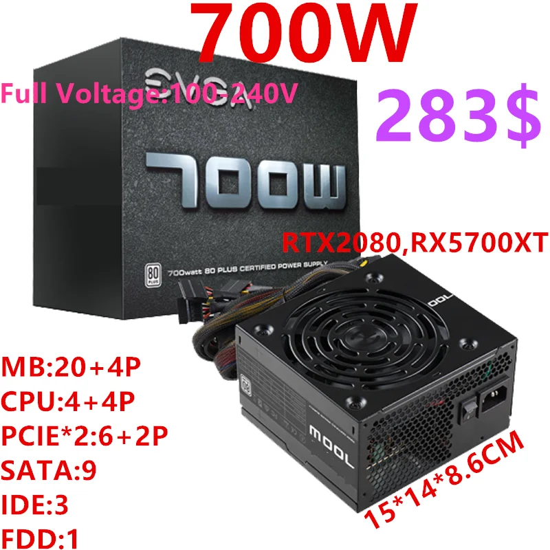 Fuente de Poder PC 500W Gamer EVGA 80 Plus White 100-W1-0500-KR EVGA  100-W1-0500-KR