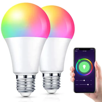 

Smart LED Light Bulb WiFi Bulbs E26 Neon Changing Lamp Voice Control Alexa Google Assistant Equivalent Indoor Lighting Home