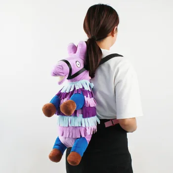 

Hot Fortress Night Plush Backpack Rainbow Horse Grass Mud Horse Alpaca cartoon animal Backpack Bag Adult Child girl bags