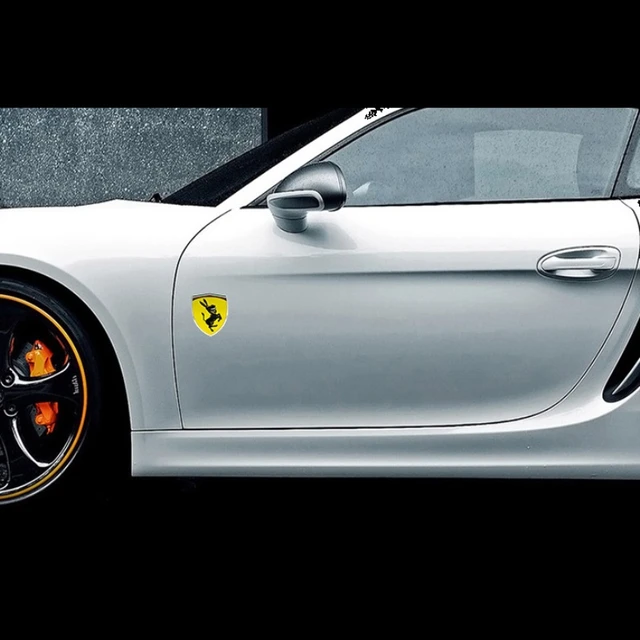 Adesivo Divertente Per Auto - Parodia Logo Ferrari Con Asinello - Metallico Per Styling Auto - Foto 5