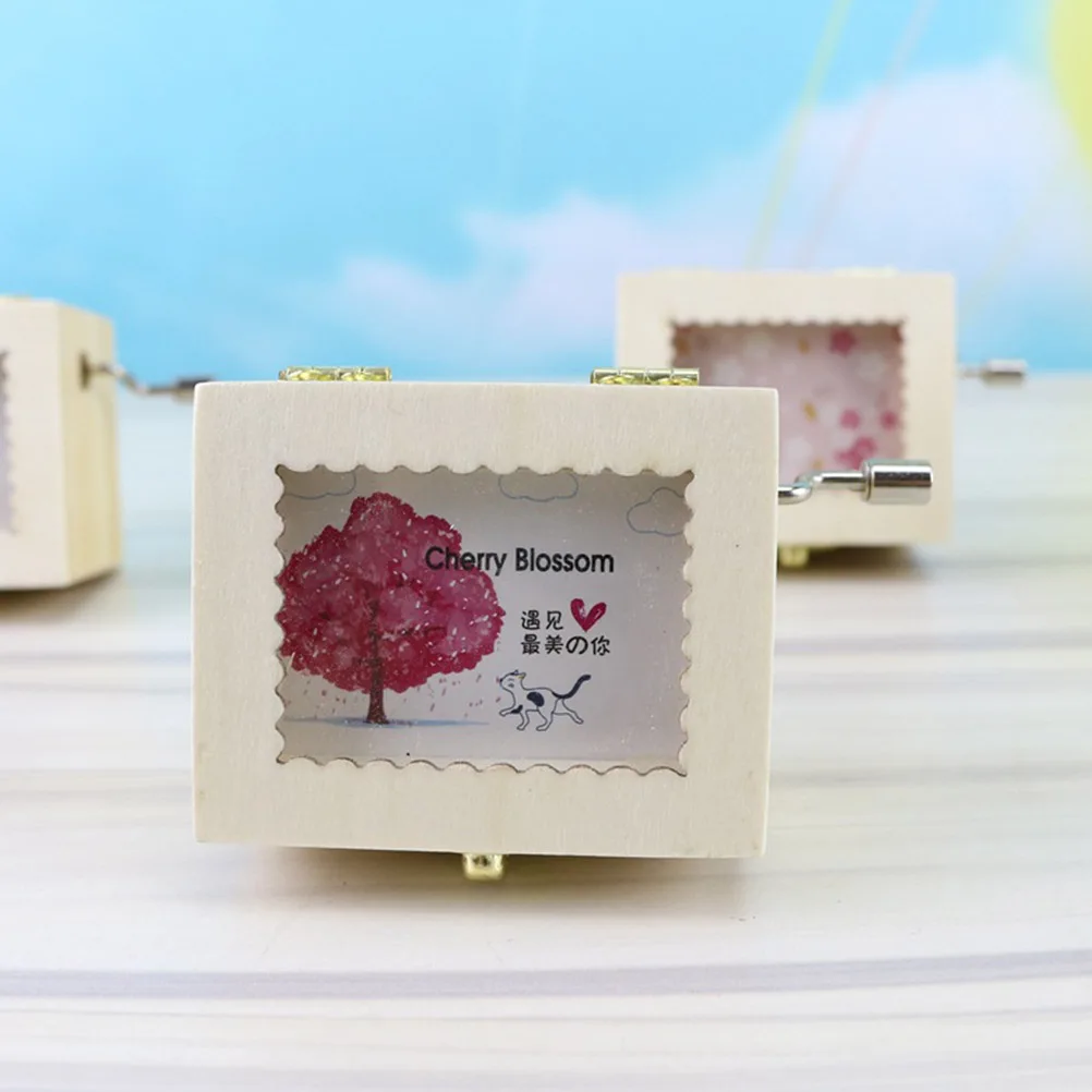 

1pcs Hand-Cranked Music Box Wood Crafts Creative Music Box Home Decoration Birthday Gift Graduation Gift Keepsake