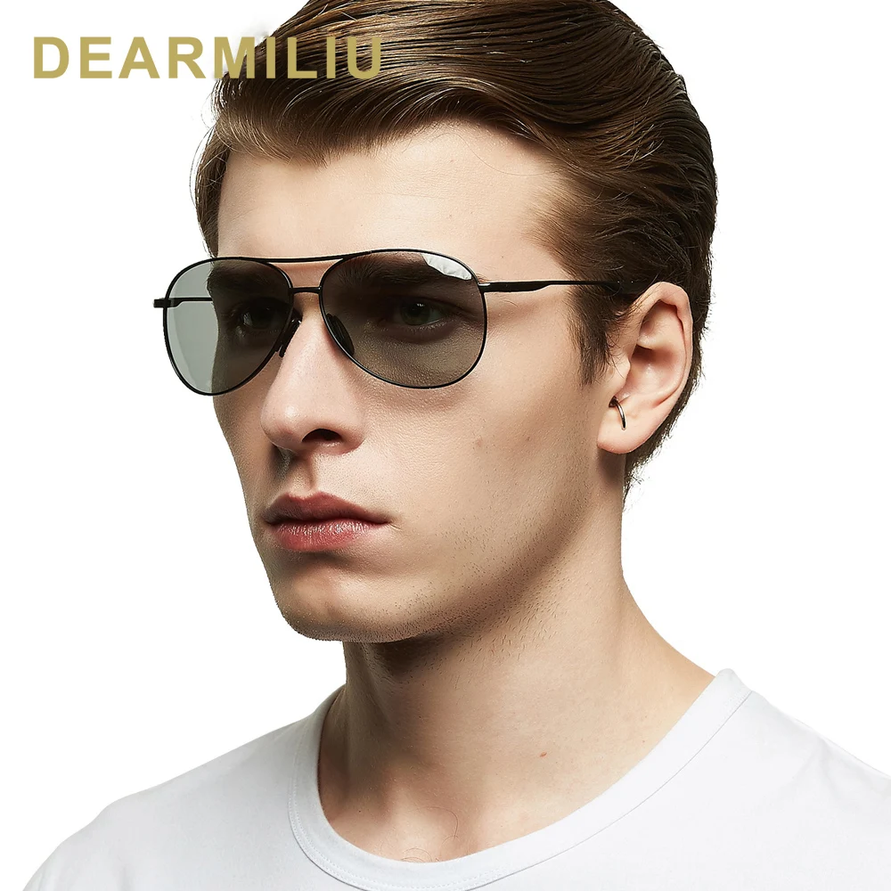 DEARMILIU UV400 фотохромные спортивные поляризованные солнцезащитные очки мужские очки для вождения днем и ночью очки солнцезащитные очки
