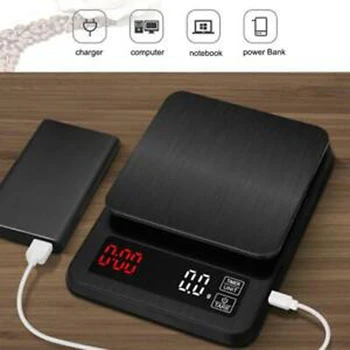 

USB Coffee Electronic Scale Kitchen Drip Timer Digital LCD 3000/0.1G; 5000/0.1G