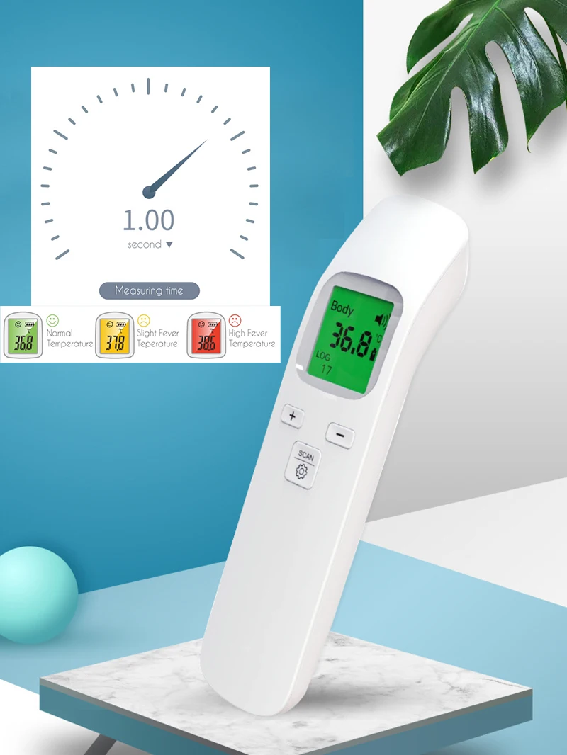 Termómetro Digital infrarrojo sin contacto para la frente, termómetro de pistola para cuerpo, dispositivo electrónico para la fiebre