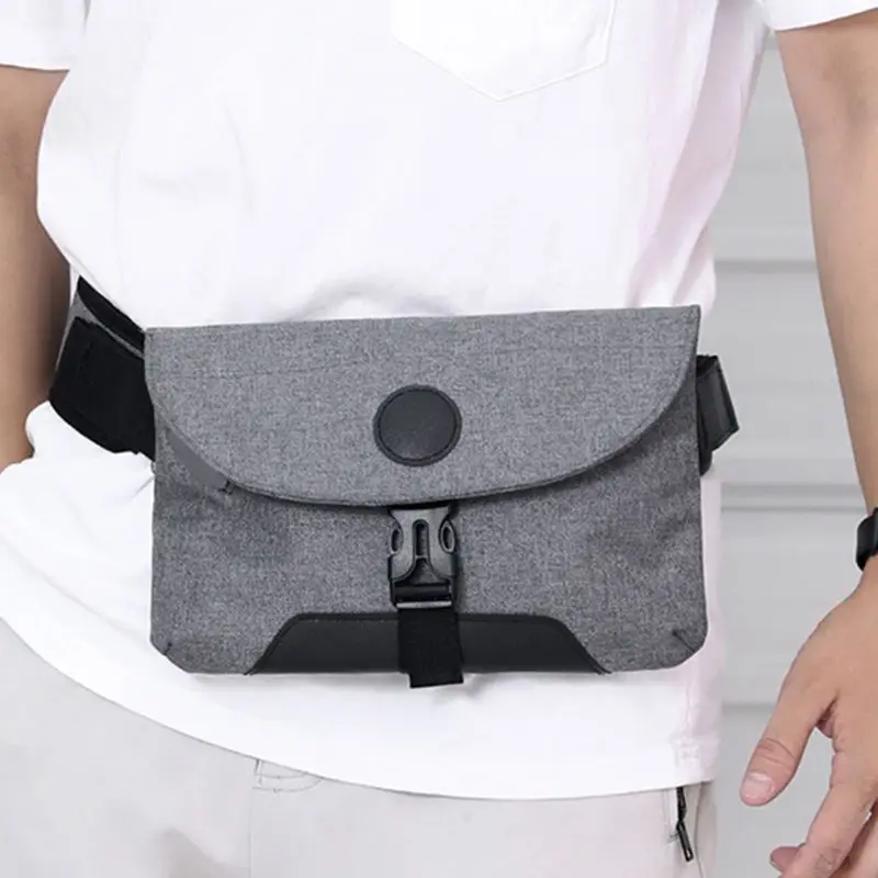 Fashion Men Waist Fanny Pack USB Charging Port Belt Nylon Phone Pouch Male Casual Travel Shoulder Chest Bag Outdoor Bum Bag