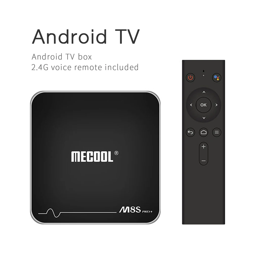 

MECOOL M8S PRO Plus Android 7.1 TV Box w/ 2.4G Voice IR Remote Control Amlogic S905W Quad Core 2GB/16GB BT4.2 HD Media Player