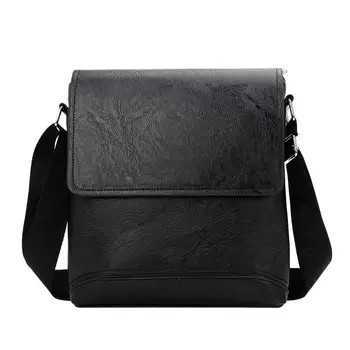 

Men's Shoulder Bags Genuine Leather Black Crossbody Bags for Men Small Flap Male Messenger Bag PU Leather Travel Handbags 2020