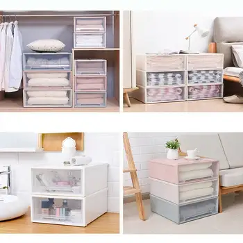

4 Size Locker Drawer Plastic Storage Box Quilt Clothes Organizer Dust Cabinet Storage Box Bedroom Cabinet Organizer Home Storage
