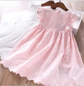 

Summer New Children Baby Cotton Hollow Out Dresses , Girls Princess Cute Clothes 6 Pieces/lot Wholesale