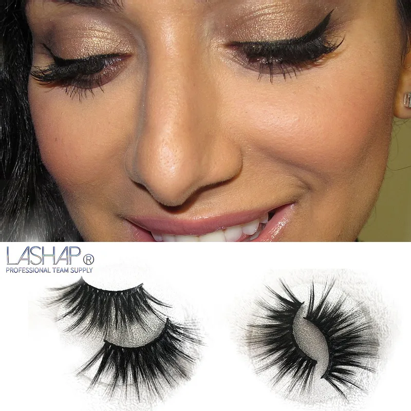 

LASHAP mink False Eyelashes 1 Pair 25mm Mink Hair Wispy Cross lashes diamond box High quality