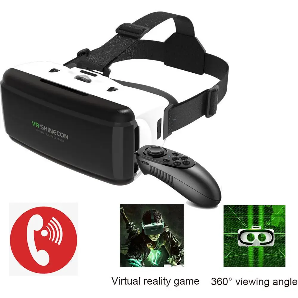 3D VR очки с наушниками виртуальной реальности рокер гарнитура для IOS Android