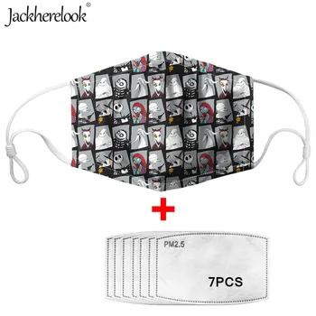 

Jackherelook Nightmare Before Christmas Anime Face Mask Kids Filters Paper Dustproof PM2.5 Reusable Mouth Masks for Children's