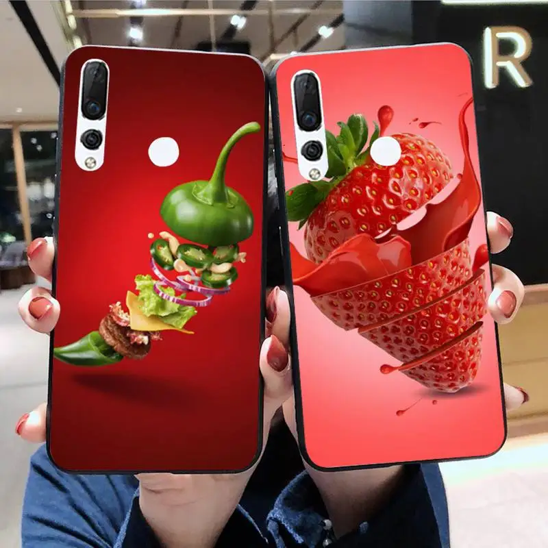 

Dancing fruit strawberry Soft Silicone TPU Phone Cover for Huawei Honor 30 20 10 9 8 8x 8c v30 Lite view pro