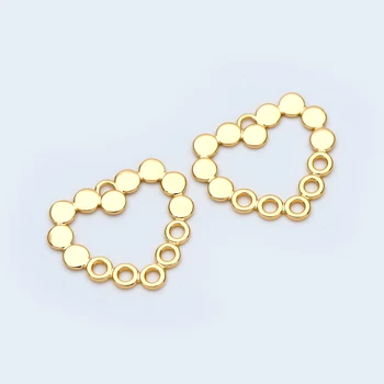

10pcs Gold Heart Pendants 25x28mm, 18K Gold plated Brass, Hollow Heart Charm Connectors (GB-862)