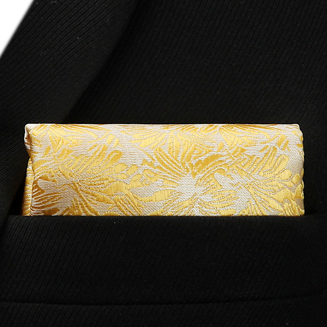  Party Wedding Men's Silk Ties Gray Yellow Paisley Floral Jacquard Necktie Handkerchief Set