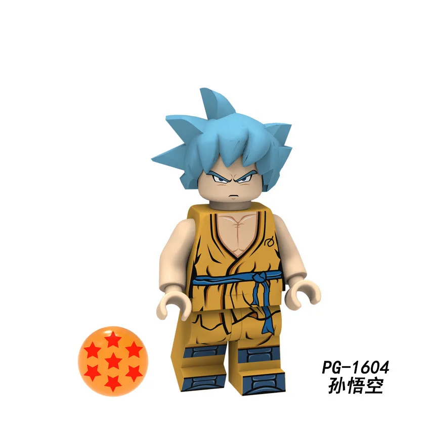 30 шт./лот Dragon Ball Z Broly лопуха Вегета Saiyan Сон Гоку Чичи модель кирпичные строительные блоки игрушки для детей подарки детям - Цвет: Цвет: желтый