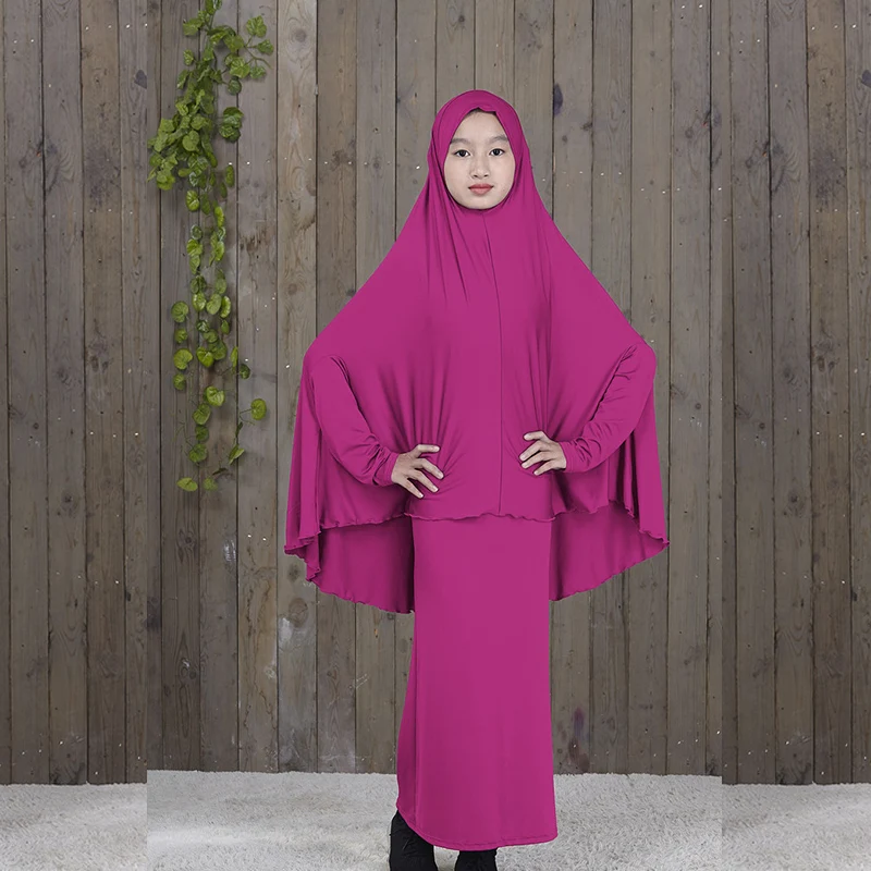 Традиционный хиджаб Abaya одежда для девочек из двух частей мусульманская