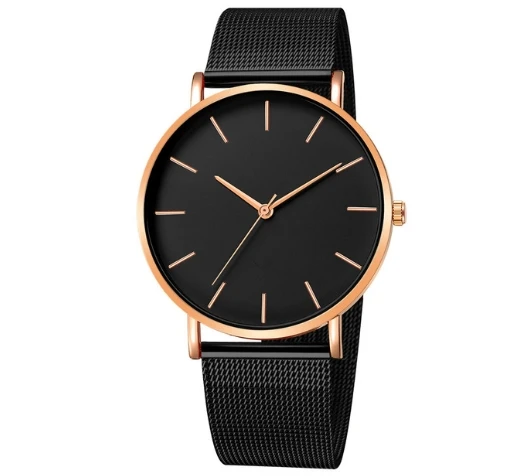 Minimalist Men Fashion Ultra Thin Watches Simple Men Business Stainless Steel Mesh Belt Quartz Watch Relogio Masculino V