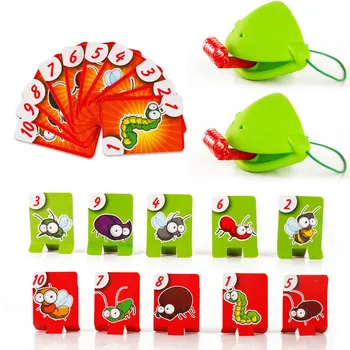 

Funny Desktop Game Toys Chameleon Lizard Mask Wagging Tongue Lick Cards Board Game for Children Family Party Toys