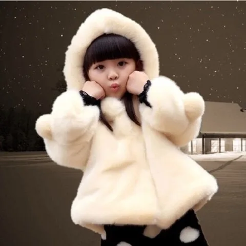 

2019 Winter Baby Girls Clothes Faux Fur Fleece Coat Hooded Kid Jacket Children's Cotton Clothes Outerwear Roupa Infantis Menina