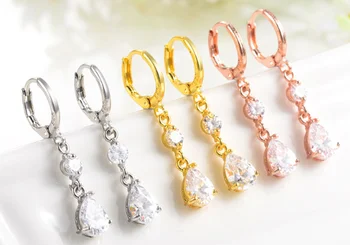 

YKD32 Glitter Earring 925 Sterling Silver Zirconia stone Female Engagement Jewelry