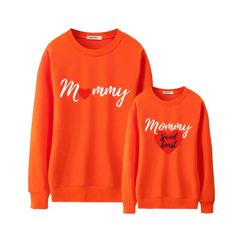 Color 1 Sweatheart одинаковые наряды дочь мамы милый мультяшный принт хлопок свитер комплекты для детей сестренка детская зимняя одежда - Цвет: Color 1
