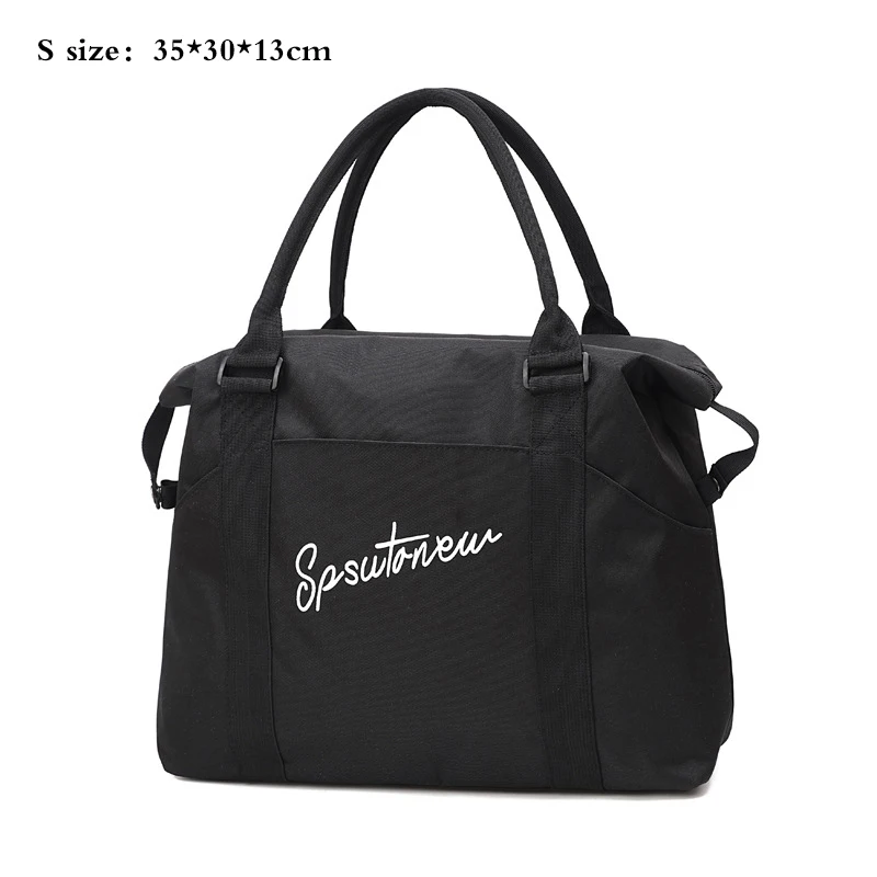 S Black Travel Bag Большая вместительная Дорожная сумка унисекс, модная Дорожная Спортивная Сумка, водонепроницаемая ткань Оксфорд, ручная багажная сумка, Женская посылка на выходные - Цвет: S Black Travel Bag